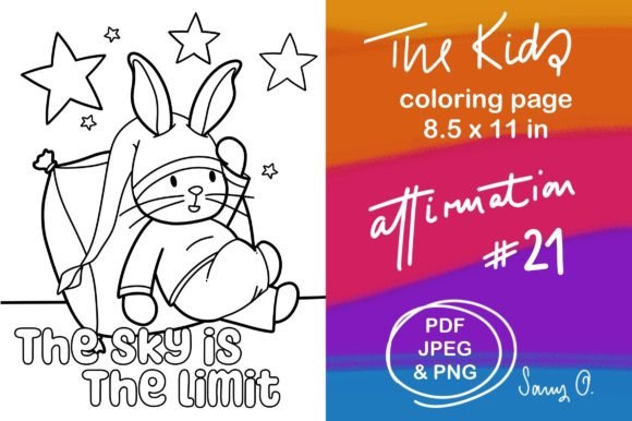 Affirmations Rabbit Child Coloring KDP: Playful Positivity for Designers