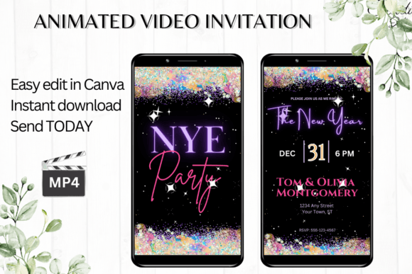 Animated New Years Eve Party Evite: Digital Invitations That Sparkle
