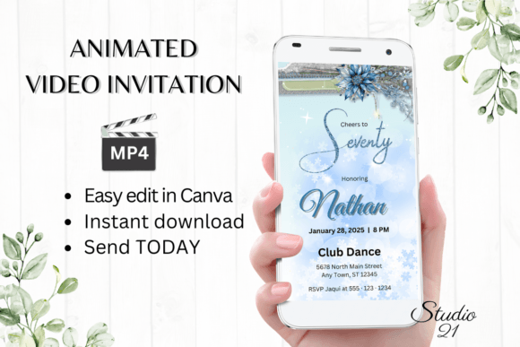 Celebrate a Milestone with a Modern 70th Birthday Invitation
