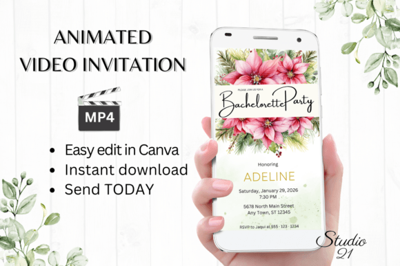Christmas Bachelorette Party Evite W6196: A Digital Design Solution
