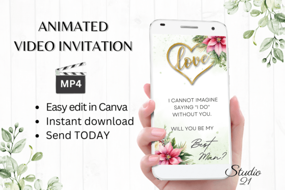 Christmas Best Man Proposal W3190BM: Festive Typography for Holiday Designs
