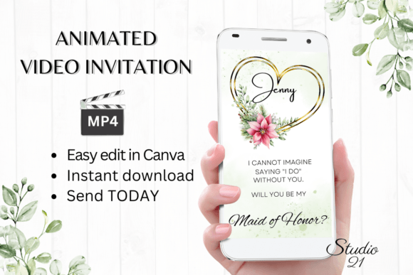 Christmas Maid of Honor Proposal: Festive Font for Invitations