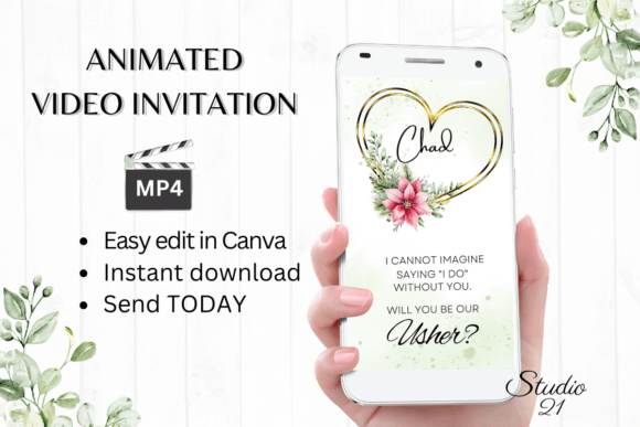 Christmas Usher Proposal W3198U: A Premium Digital Evite Template