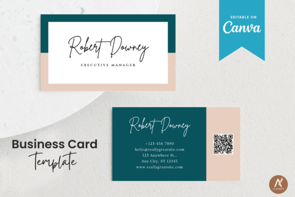 Dark Editable Business Card Template: Modern & Professional
