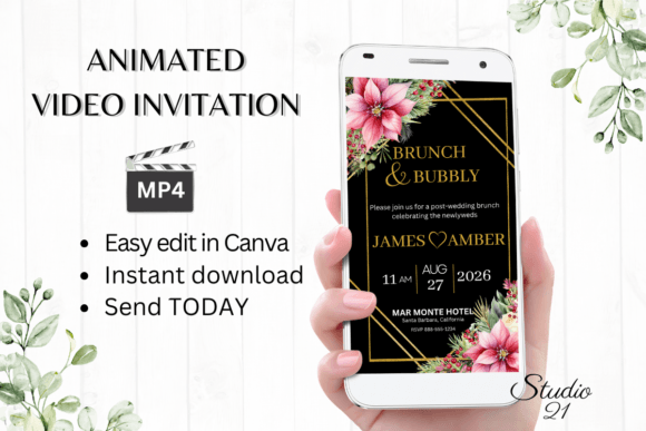 Elevate Your Holiday Event with the Christmas Wedding Brunch Invite W9195