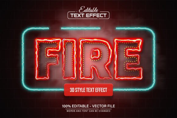 Ignite Your Brand with the Fire Red Line Neon Light Text Effect