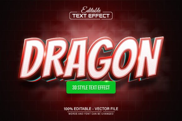 Red Dragon 3d Text Effect Editable: Command Attention