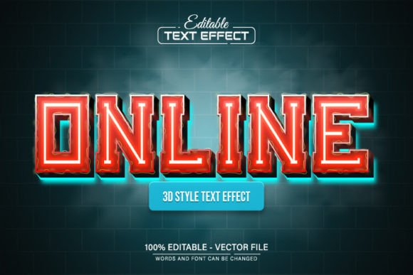 Red Glowing 3D Text Effect for Bold, Eye-Catching Designs