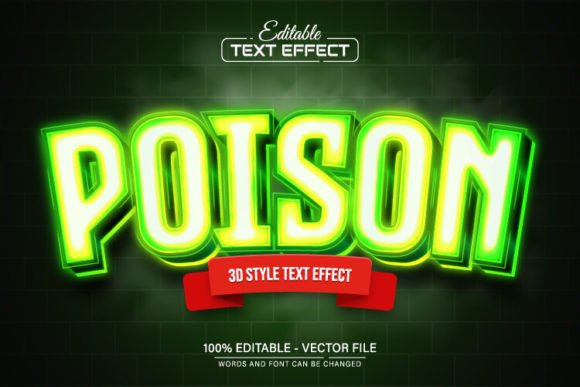 Unleash Digital Impact: The Poison Green Neon Glowing 3D Text Effect