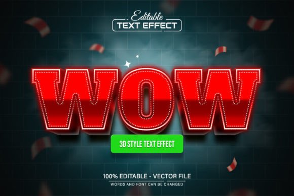 Wow Red 3d Glowing Text Effect Editable: A Designer's Guide